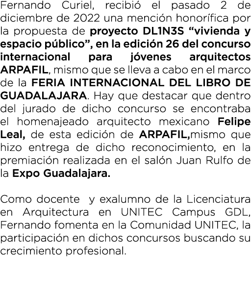 Fernando Curiel, recibi el pasado 2 de diciembre de 2022 una menci n honor fica por la propuesta de proyecto DL1N3S ...